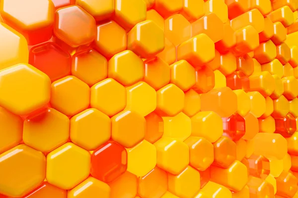 Illustration Pattern Simple Geometric Hexagonal Shapes Mosaic Background Bee Honeycomb — стоковое фото
