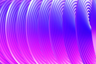 Müzik seti pembe şeridin 3 boyutlu çizimi. Geometrik çizgiler dalgalara benzer. Soyut ışıldayan çizgi deseni