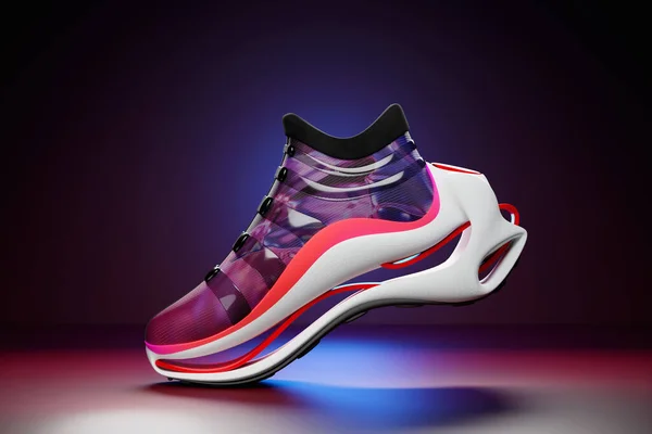 Colorful Sneakers Sole Concept Bright Fashionable Sneakers Rendering — Stockfoto