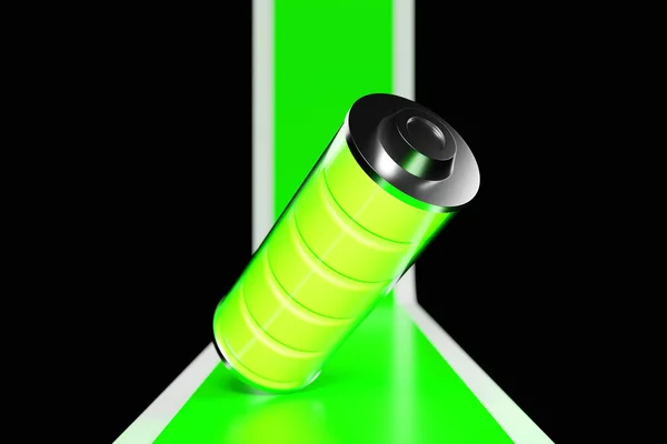 Battery Icon Green Indicator Phone Battery Electric Charging Station —  Fotos de Stock