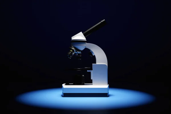 Illustration Realistic Laboratory Microscope Black Background Chemistry Pharmaceutical Instrument Microbiological — 스톡 사진