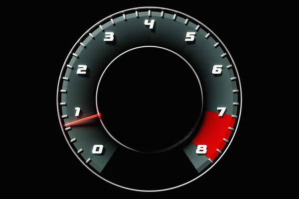 Illustration Close Black Car Panel Digital Bright Tachometer — Stock Photo, Image