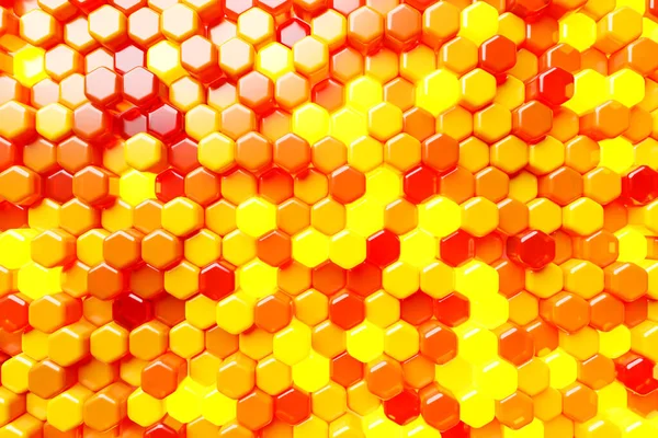 Illustration Pattern Simple Geometric Hexagonal Shapes Mosaic Background Bee Honeycomb —  Fotos de Stock
