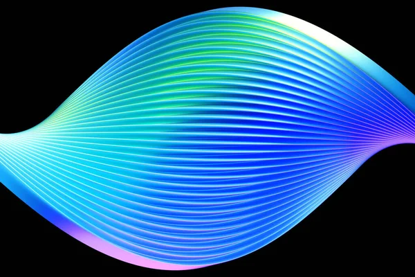 Illustration Blue Stripes Form Wave Waves Futuristic Background — ストック写真