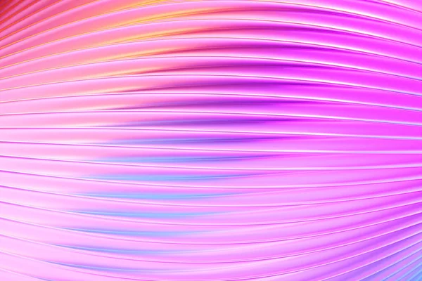 Geometric stripes similar to waves. Abstract   pink glowing crossing lines pattern. 3d illustration