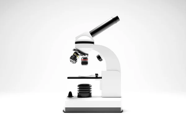 Realistic Microscope White Background Laboratory Equipment Microscope Laboratory Research — 스톡 사진