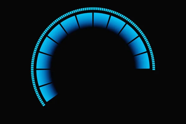 3d illustration blue round control panel icon. High risk concept on  spedometer. Credit rating scale