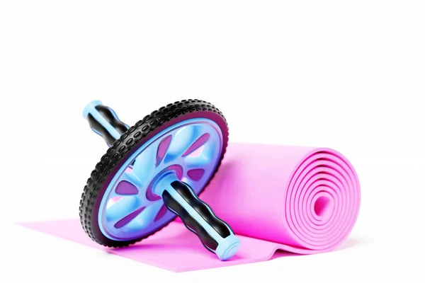 Illustration Manual Green Compact Two Wheeled Roller Handles Training Press — Stockfoto