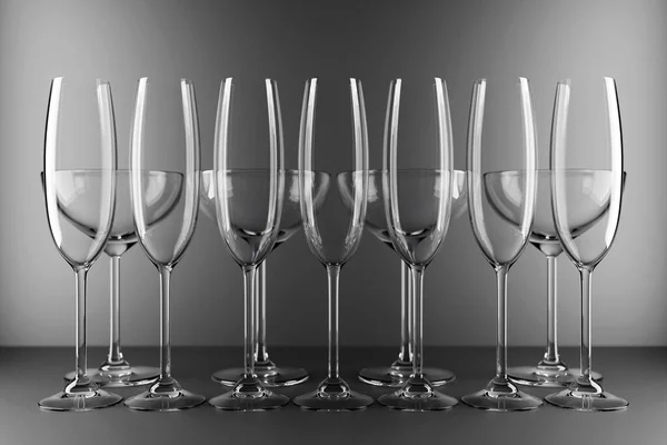 Illustration Glasses Champagne Wine Wine Glasses Alcohol Gray Background — Photo