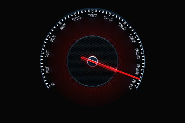 Illustration Dashboard Car Illuminated Black Illumination Circle Speedometer — Stock Photo, Image