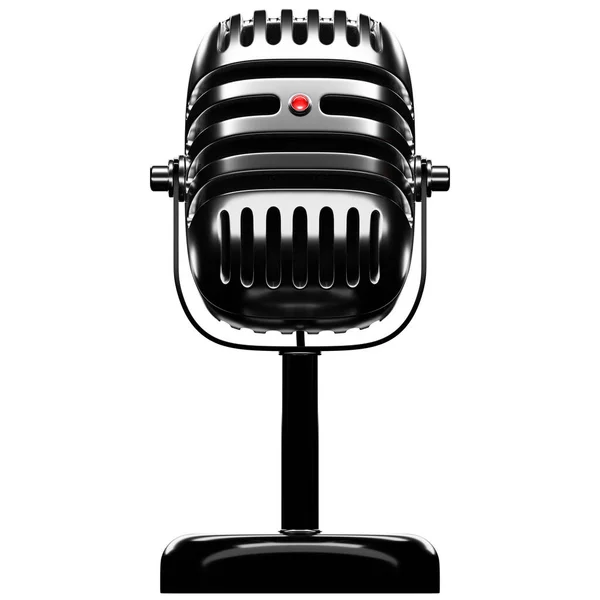 Silver Microphone Model White Isolated Background Illustration Music Award Karaoke — Foto de Stock