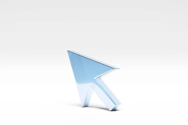 Blue Transparent Cursor Icon Rendering Isolated White Background Cursor Icon — Stock Photo, Image