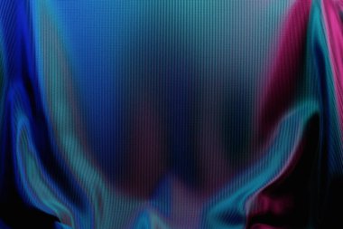 3D illustration blue satin fabric design element, fabric wave, elegant textile