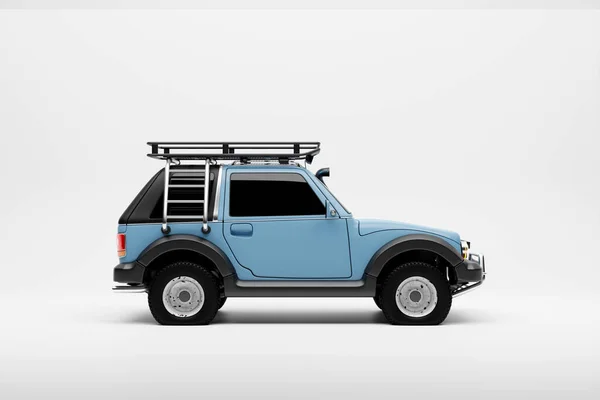 Blue Suv Adventure Vehicle Isolated White Background Illustration — Foto de Stock