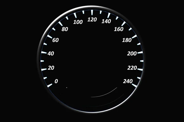 Illustration Dashboard Car Illuminated White Illumination Circle Speedometer — Stock Photo, Image