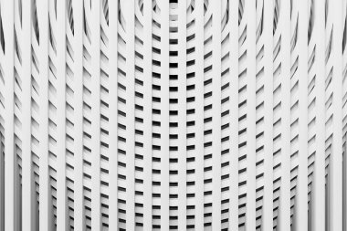 Beyaz çizginin 3 boyutlu resimleme satırları. Geometrik arkaplan, dalga deseni. 