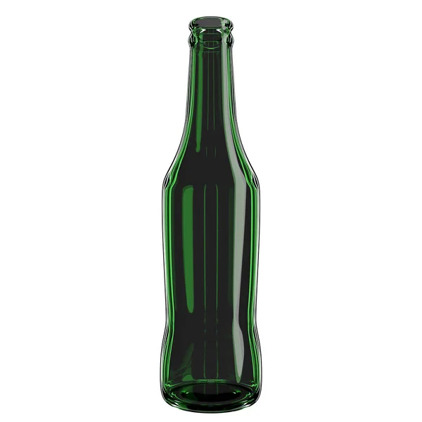 Illustration Green Glass Beer Bottle White Isolated Background — Stock Photo, Image