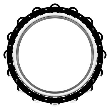 Beyaz izole arkaplanda topları olan gümüş bilye. Endüstriyel. Arabanın bir parçası. 3B illüstrasyon