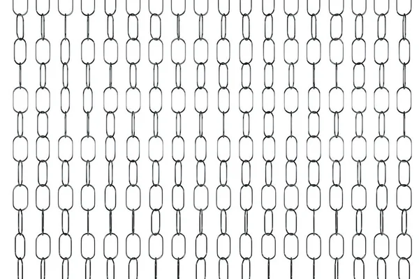 Illustration Rows Silvery Metal Chains Set Chains White Background Geometric — Stock Photo, Image