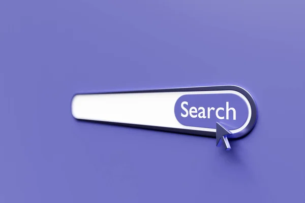 Ilustrace Internetové Vyhledávací Stránky Fialovém Pozadí Ikony Panelu Hledat — Stock fotografie