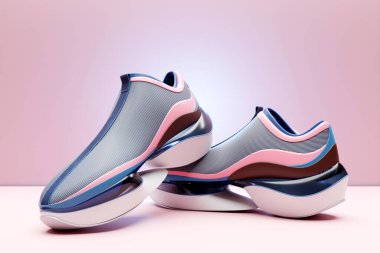 Colorful  sneaker premium 3d Render  on a  monochrone  background