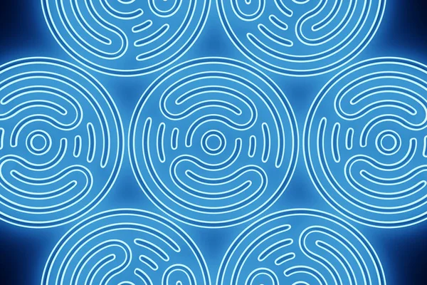 Rendering Abstract Blue Fractal Portal Colorful Spiral — Foto de Stock