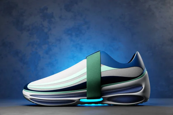 Sneaker Premium Render Object Isolated Blue Background — Zdjęcie stockowe