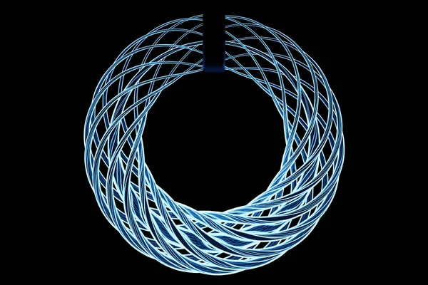 Illustration Blue Torus Fantastic Cell Simple Geometric Shapes — Stock Photo, Image