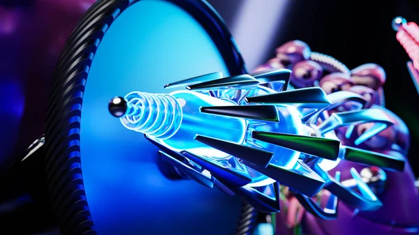 Close Space Weapon Similar Stinger Neon Light Cartoon Toy Blaster — Fotografia de Stock