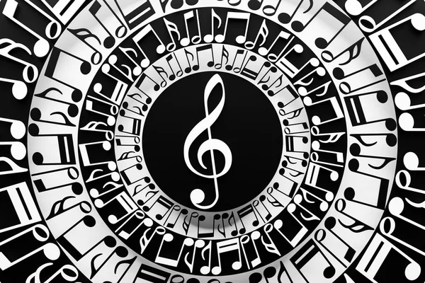 Treble Clef Circle Musical Notes White Background Design Illustration — Stock Photo, Image