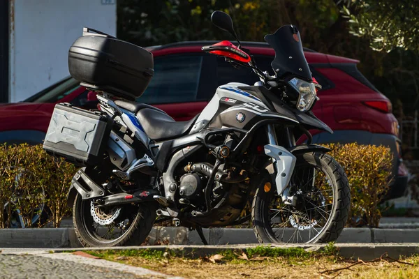 Side Turkey January 2023 Black Motorcycle Viar Vortex Stands Parking — Stock Photo, Image