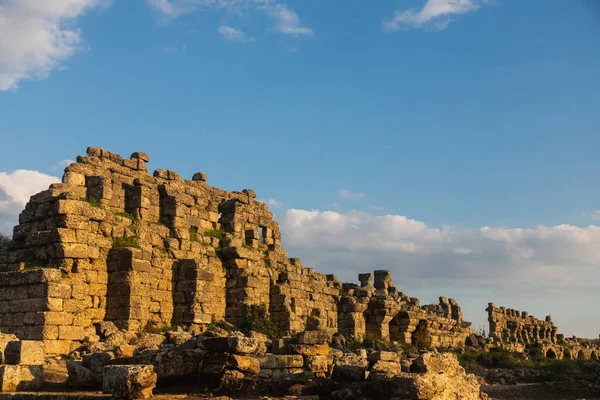 Antik Ruineret Søjler Udsigt Den Gamle Side Tyrkiet - Stock-foto
