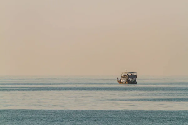 stock image Side; Turkey  January 23 2023:    blue  yacht drifting in the blue sea 