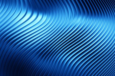 3 boyutlu görüntüleme. Mavi geometrik desen. Basit şekillerin minimalist deseni. Parlak yaratıcı simetrik doku