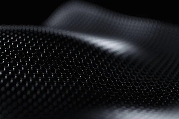 Иллюстрация Геометрической Черной Шестиугольной Поверхности Волны Иллюстрация Сотовой Монохромной Соты — стоковое фото