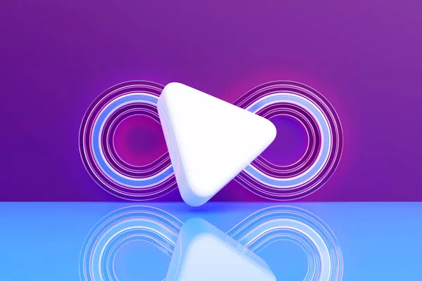 Close-up 3d  illustration.   rounded triangles in  white  isolated background Simple geometric shapes