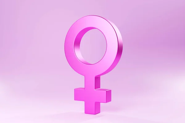 Abstract background with female symbol, 3D illustration