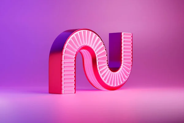 Illustration Pink Illusion Isometric Abstract Shapes Colorful Shapes Intertwined — Stock fotografie