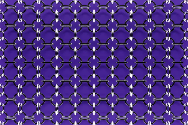 Illustration Rows Metal Chains Set Chains Black Background Geometric Pattern — ストック写真