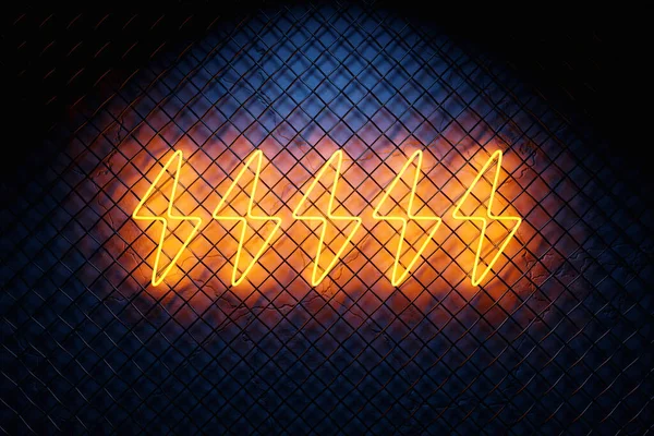 3D illustration realistic isolated neon lightning sign for decoration and covering on wall background.