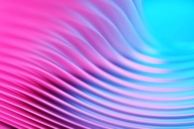 Abstract geometric lines design element.  Pink horizontal striped background. 3d illustration