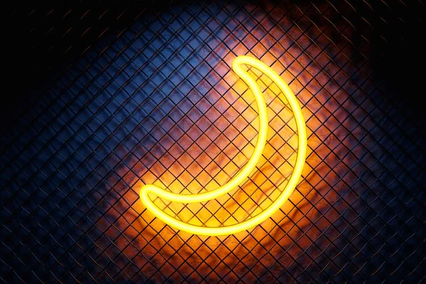 Illustration Realistic Isolated Neon Sign Moon Decoration Covering Wall Background —  Fotos de Stock