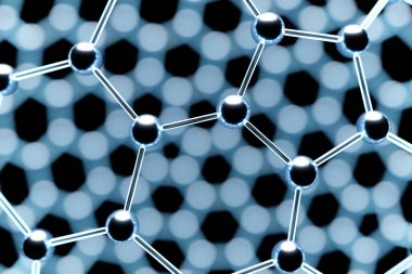 3d illustration of a  abstract 3d polygonal  molecule. Medical science, genetic biotechnology, chemistry biology, gene cell concept 