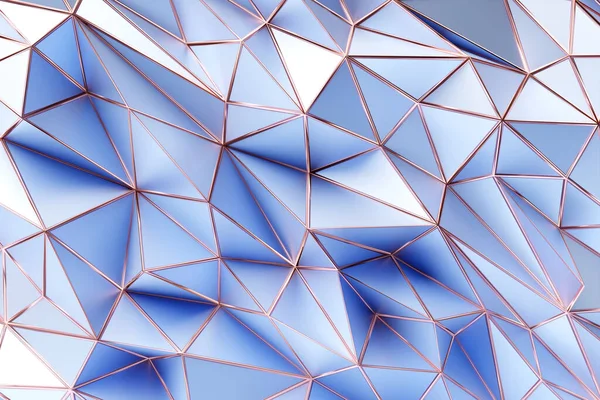 Ilustración Filas Triángulos Azules Fondo Geométrico Patrón Cristales Brillo —  Fotos de Stock