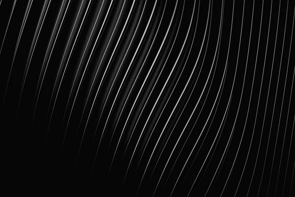 Illustration Black Stripes Form Wave Waves Futuristic Background — Zdjęcie stockowe