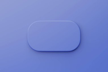 3D illustration  of bright  blue light frame  on a blue  isolated background.   Rectangle for design