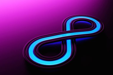 An infinity symbol made up of on an isolated  pink   studio background - 3D  illustration