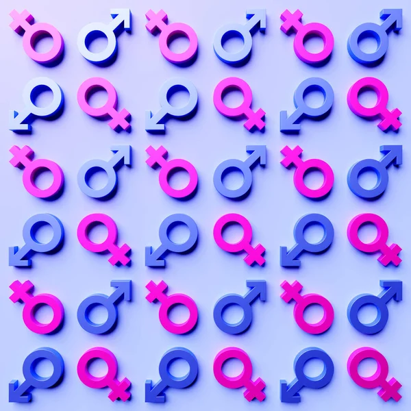 Female Male Gender Symbol Icon Isolated Pattern Blue Background Venus — Stock Photo, Image