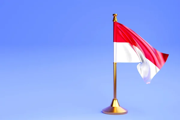 Realistic National Flag Monac — Stock Photo, Image