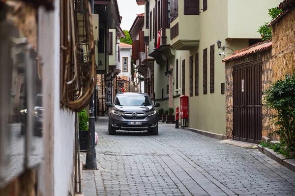 Сторона Туреччина Січня 2023 Сірий Honda Їде Вузькій Вулиці Теплий — стокове фото